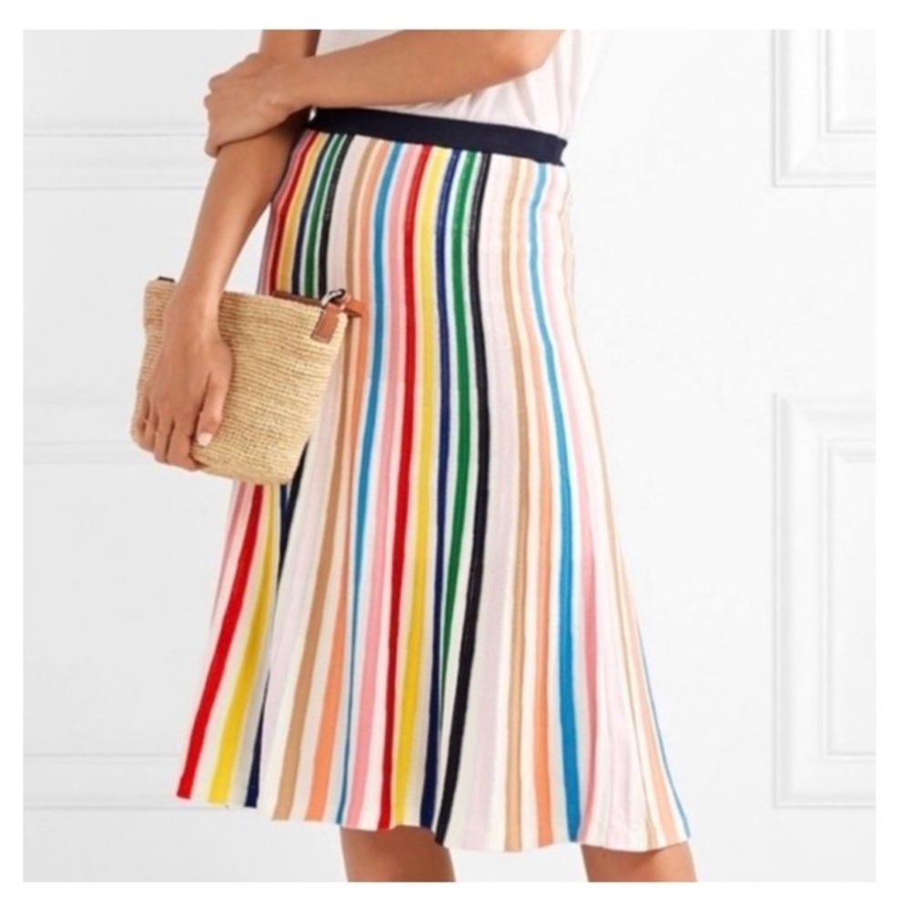 J.Crew Rainbow Striped Flowy Knit Midi Skirt Size S Style L6946 - Picture 10 of 11